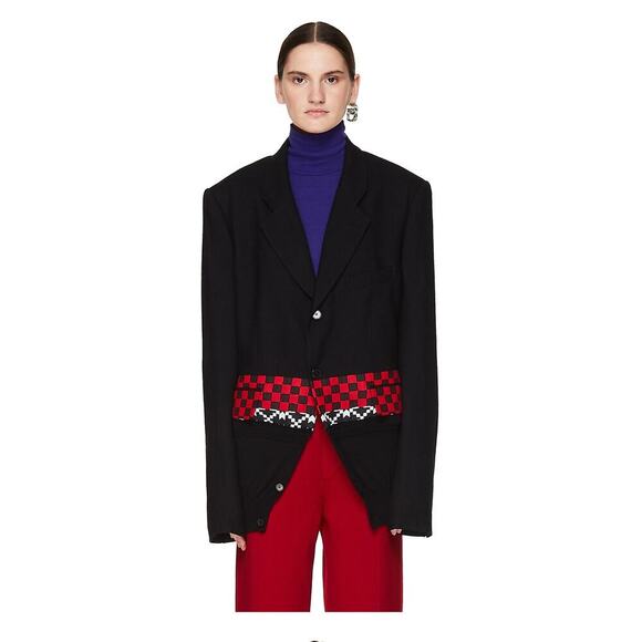 Haider Ackermann Soft Strechy Embroidered Wool Sweater SZ L